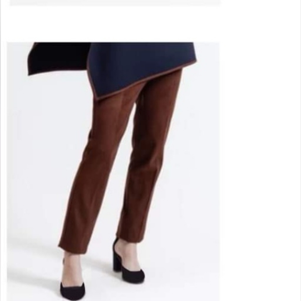 Estelle and Finn Women's Cognac Faux Suede Pants Size 4